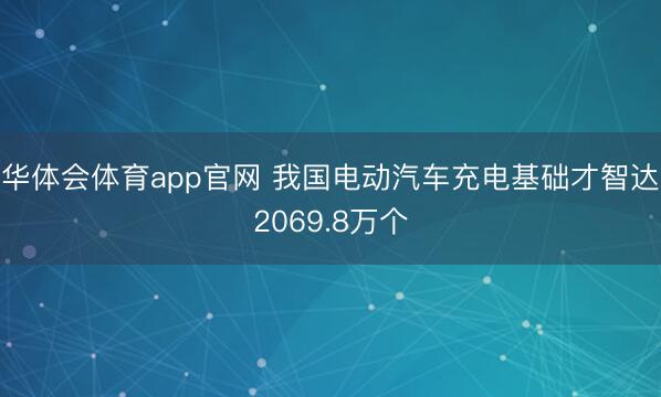 华体会体育app官网 我国电动汽车充电基础才智达2069.8万个