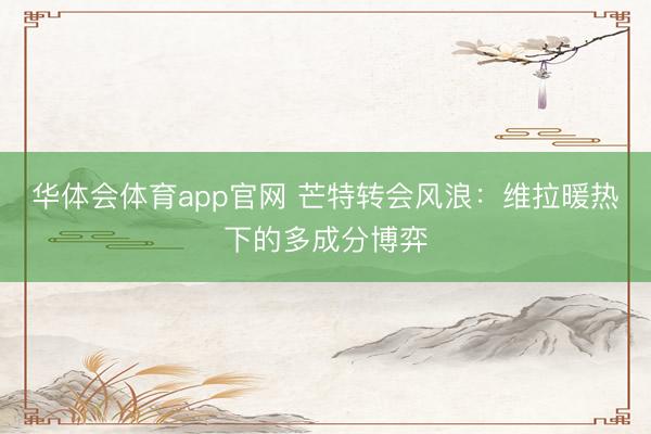 华体会体育app官网 芒特转会风浪:维拉暖热下的多成分博弈