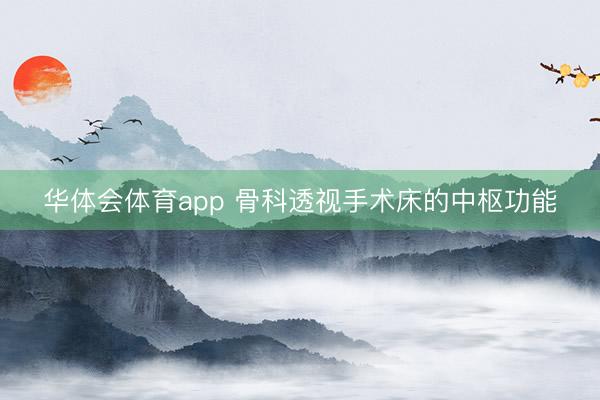 华体会体育app 骨科透视手术床的中枢功能