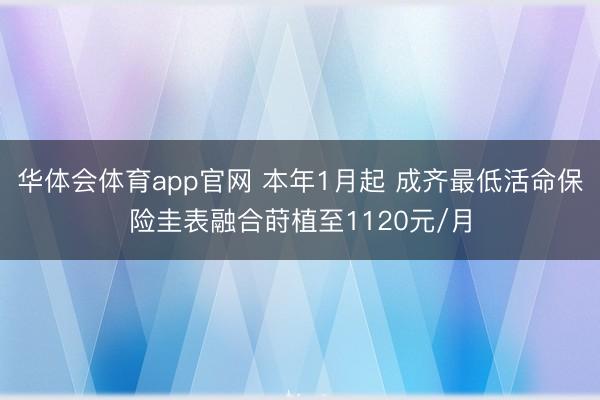 华体会体育app官网 本年1月起 成齐最低活命保险圭表融合莳植至1120元/月