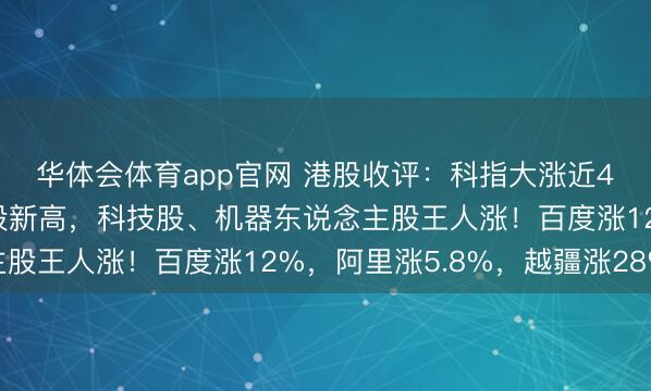 华体会体育app官网 港股收评：科指大涨近4%，恒指国指刷新阶段新高，科技股、机器东说念主股王人涨！百度涨12%，阿里涨5.8%，越疆涨28%