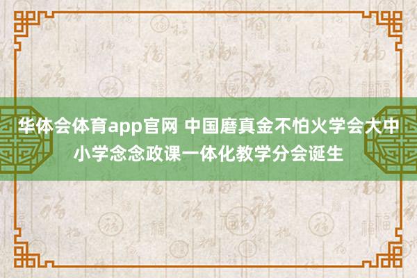 华体会体育app官网 中国磨真金不怕火学会大中小学念念政课一体化教学分会诞生