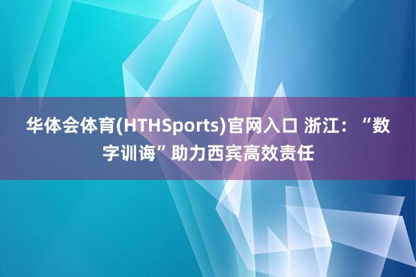 华体会体育(HTHSports)官网入口 浙江:“数字训诲”助力西宾高效责任