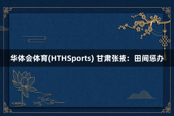 华体会体育(HTHSports) 甘肃张掖：田间惩办