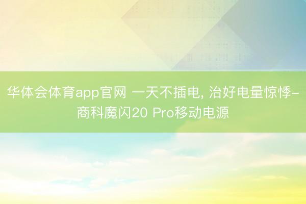 华体会体育app官网 一天不插电， 治好电量惊悸-商科魔闪20 Pro移动电源