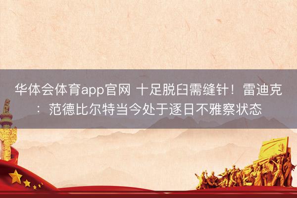 华体会体育app官网 十足脱臼需缝针！雷迪克：范德比尔特当今处于逐日不雅察状态