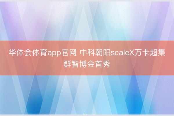 华体会体育app官网 中科朝阳scaleX万卡超集群智博会首秀