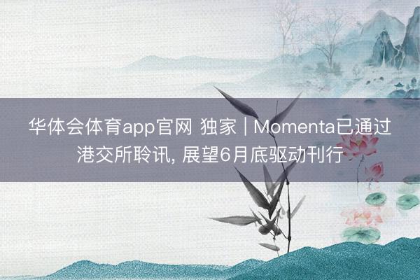 华体会体育app官网 独家 | Momenta已通过港交所聆讯， 展望6月底驱动刊行